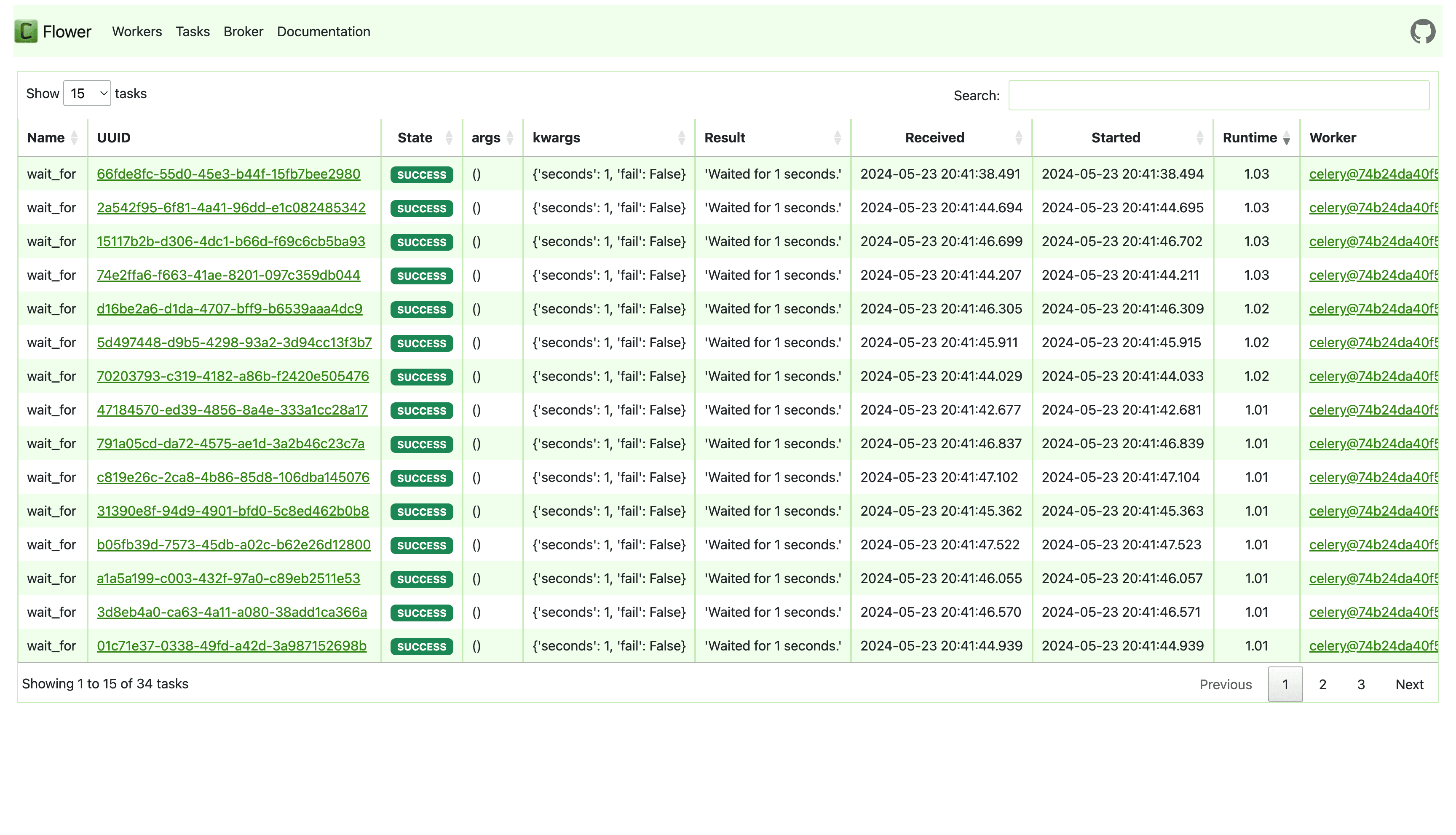 Celery Flower UI