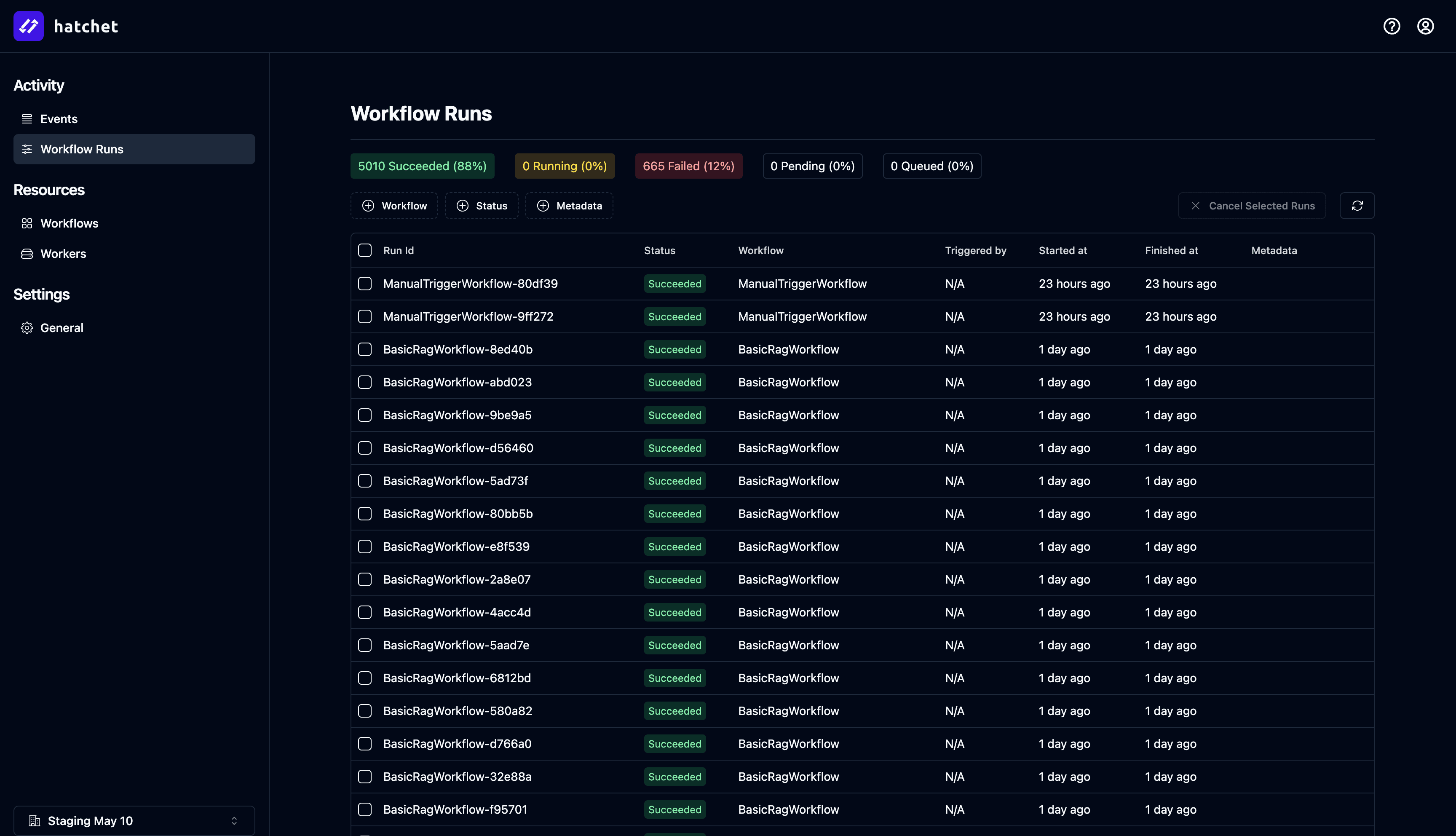 Hatchet UI